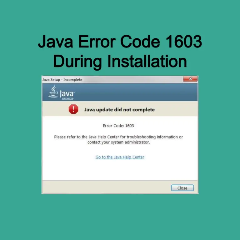 java install error 1603 fix