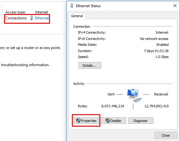 Ethernet Properties